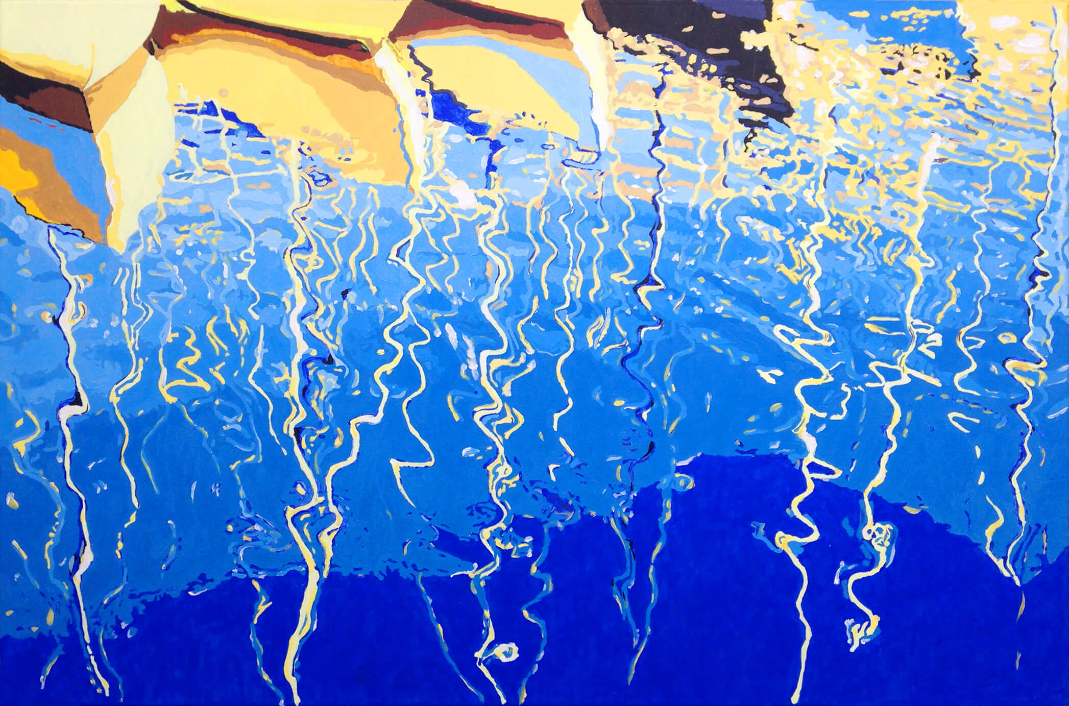 Yachts, 40x60 cm, original acrylic painting on canvas