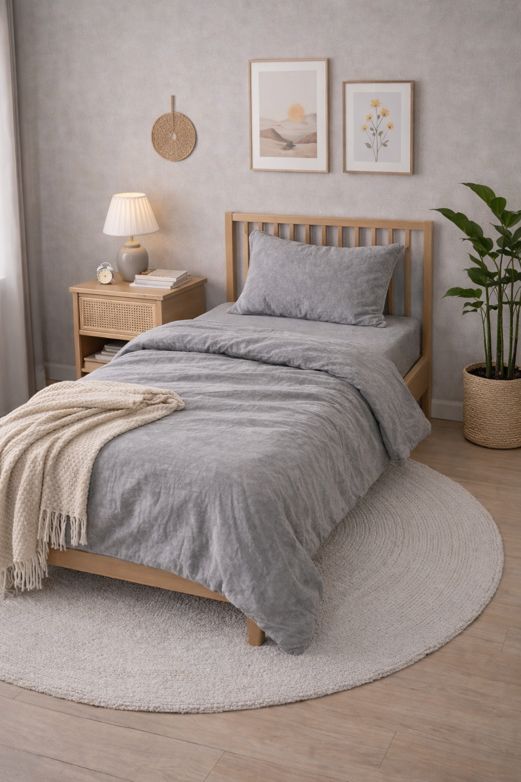 Підліткова постільна білизна варена бавовна "Сірий"