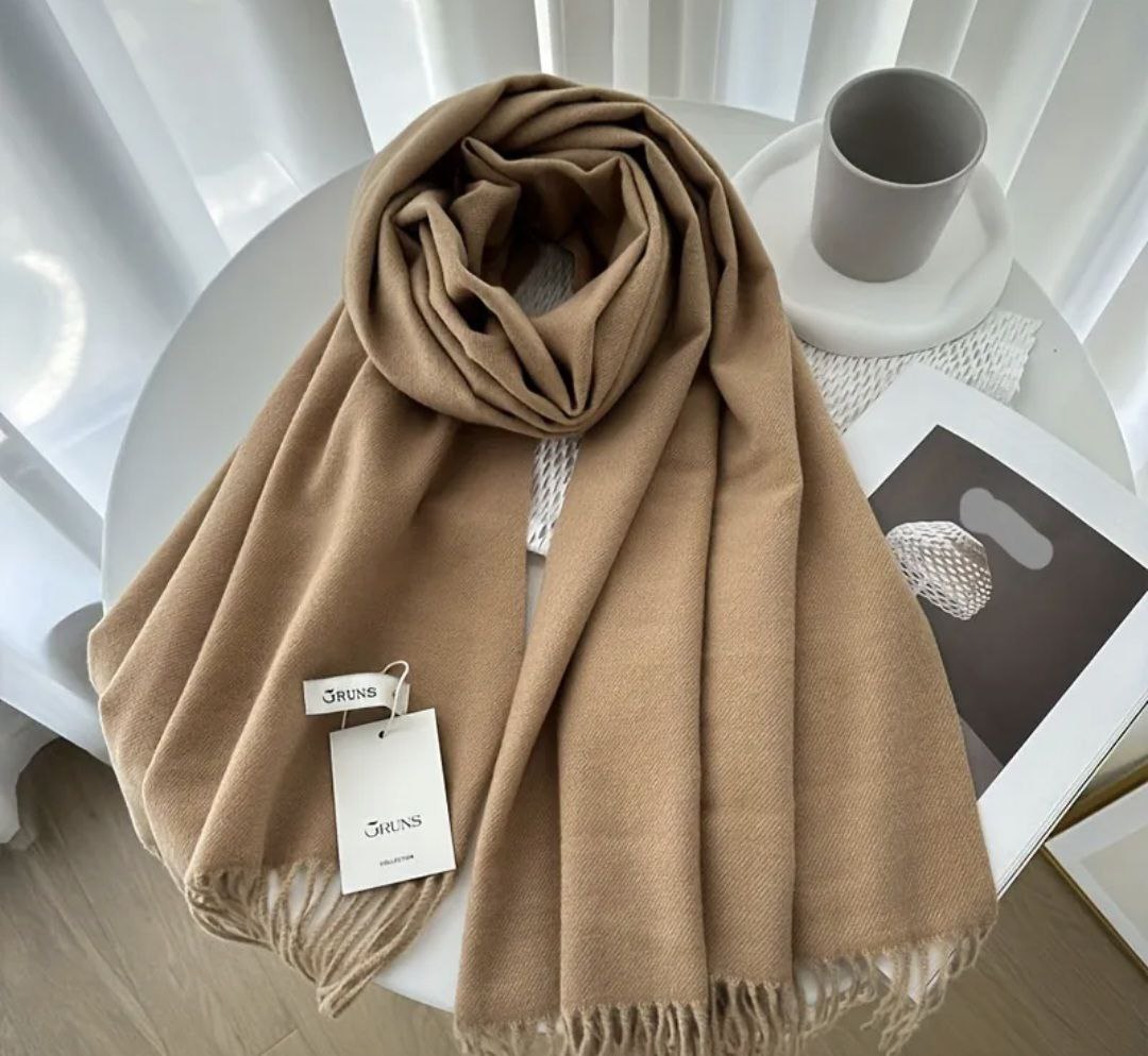 Палантин кашемір коричневий