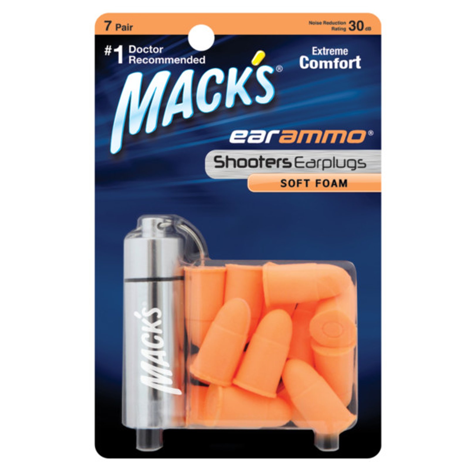 Пінні беруші для cтрільби Mack's Ear Ammo захист від шуму до 30 дБ 7 пар з контейнером