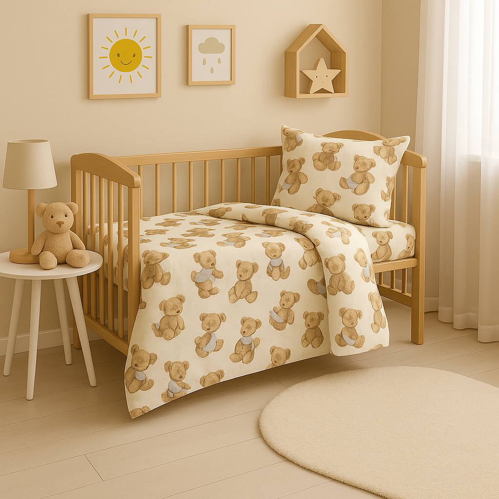 Дитяча постільна білизна з фланелі з малюнком 