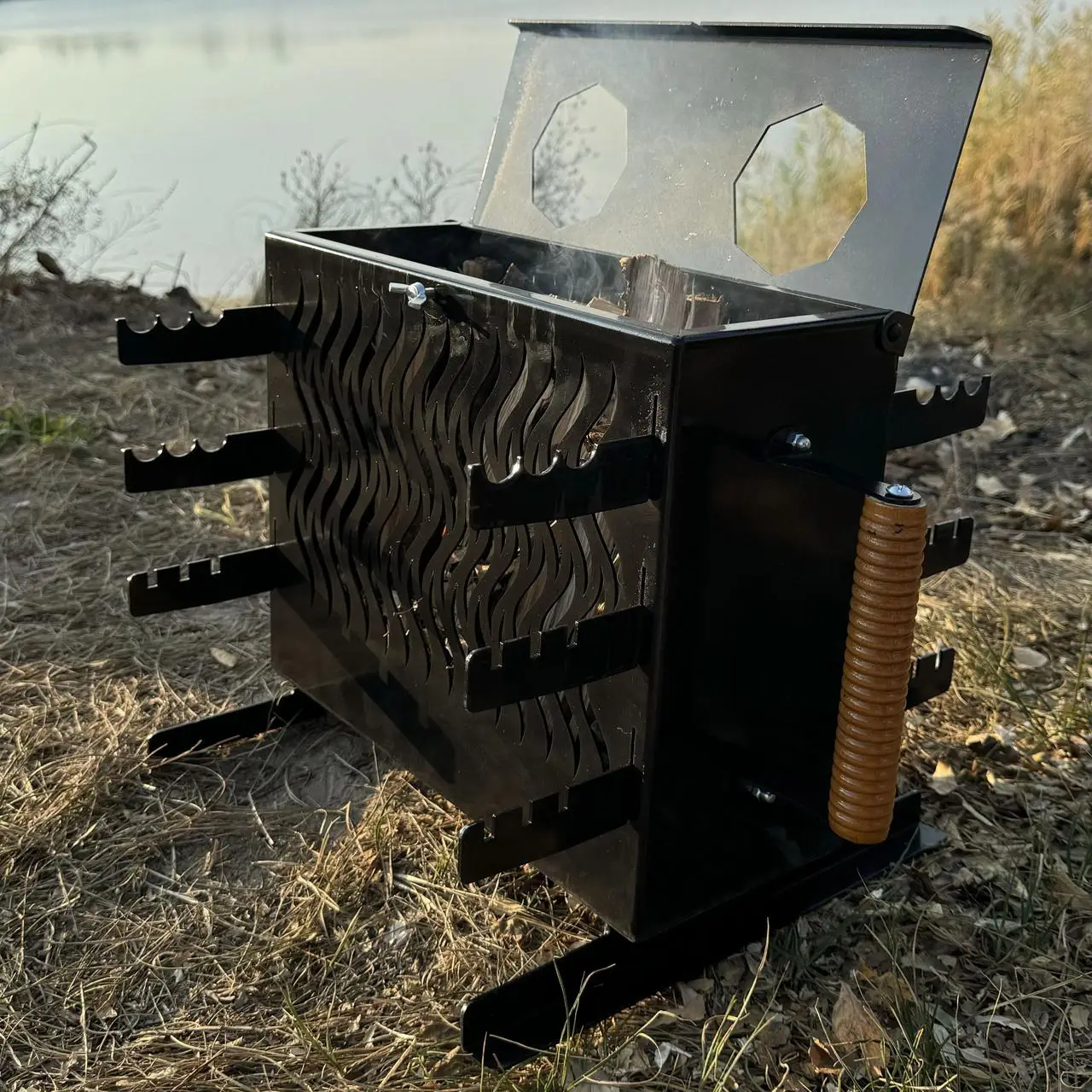 Вертикальний мангал Пандора на 6 шампурів 2мм