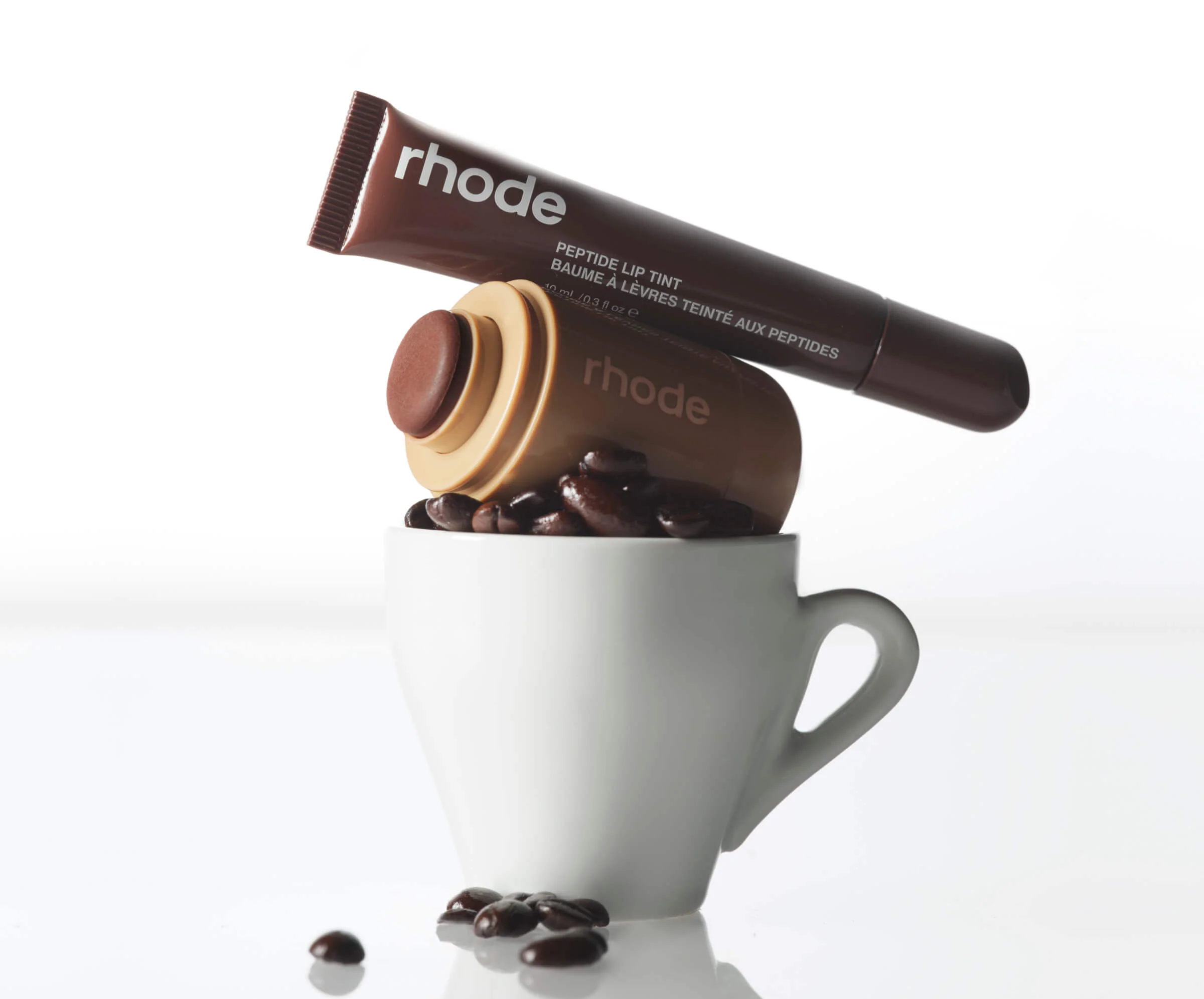 Дуо rhode pocket blush toasted teddy + peptide lip tint espresso