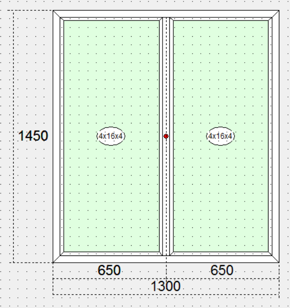 Двостулкове глухе вікно 1450х1300