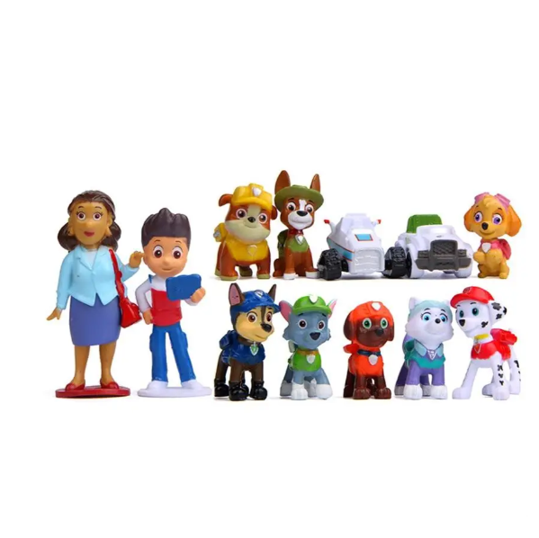 Набір дитячих фігурок Щенячий патруль 12 шт 4-8 см Paw Patrol Скай, Еверест, Трек, Маршал, Гончик, Райдер Зума