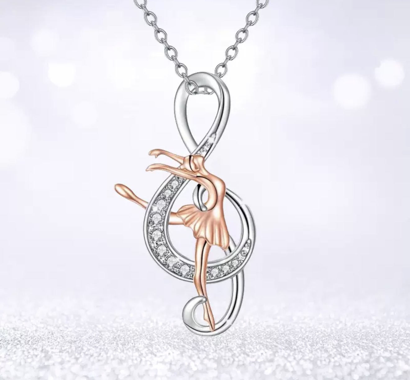 Підвіска кулон Балерина в музичній ноті, прикраса для дівчинки, жіноча прикраса