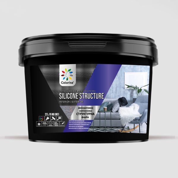 SILICONE STRUCTURE Декоративна силіконова структурна фарба ТМ COLORINA