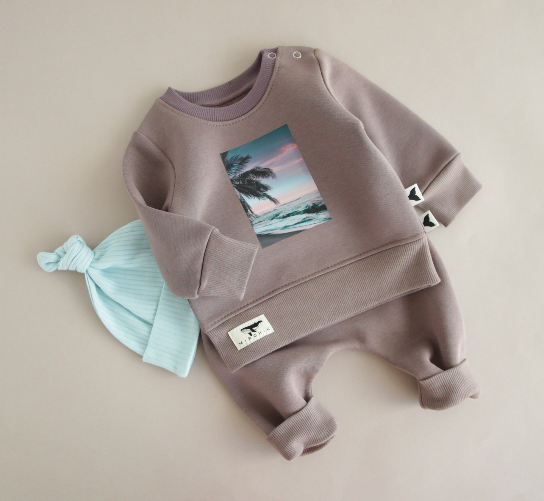 Костюмчик та шапочка утеплений на флісі Океан