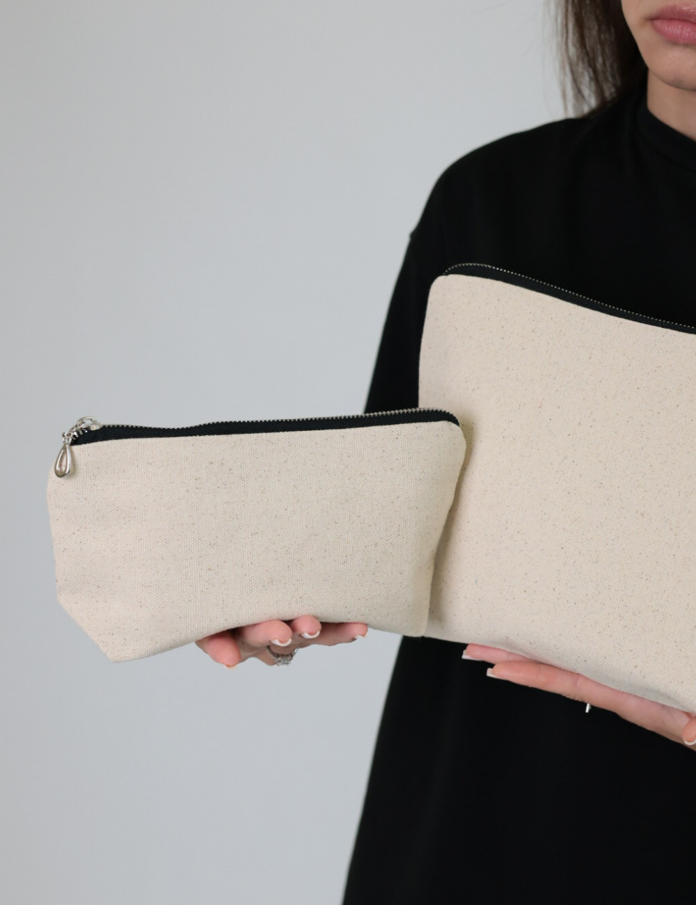 Cotton cosmetic bag with custom print