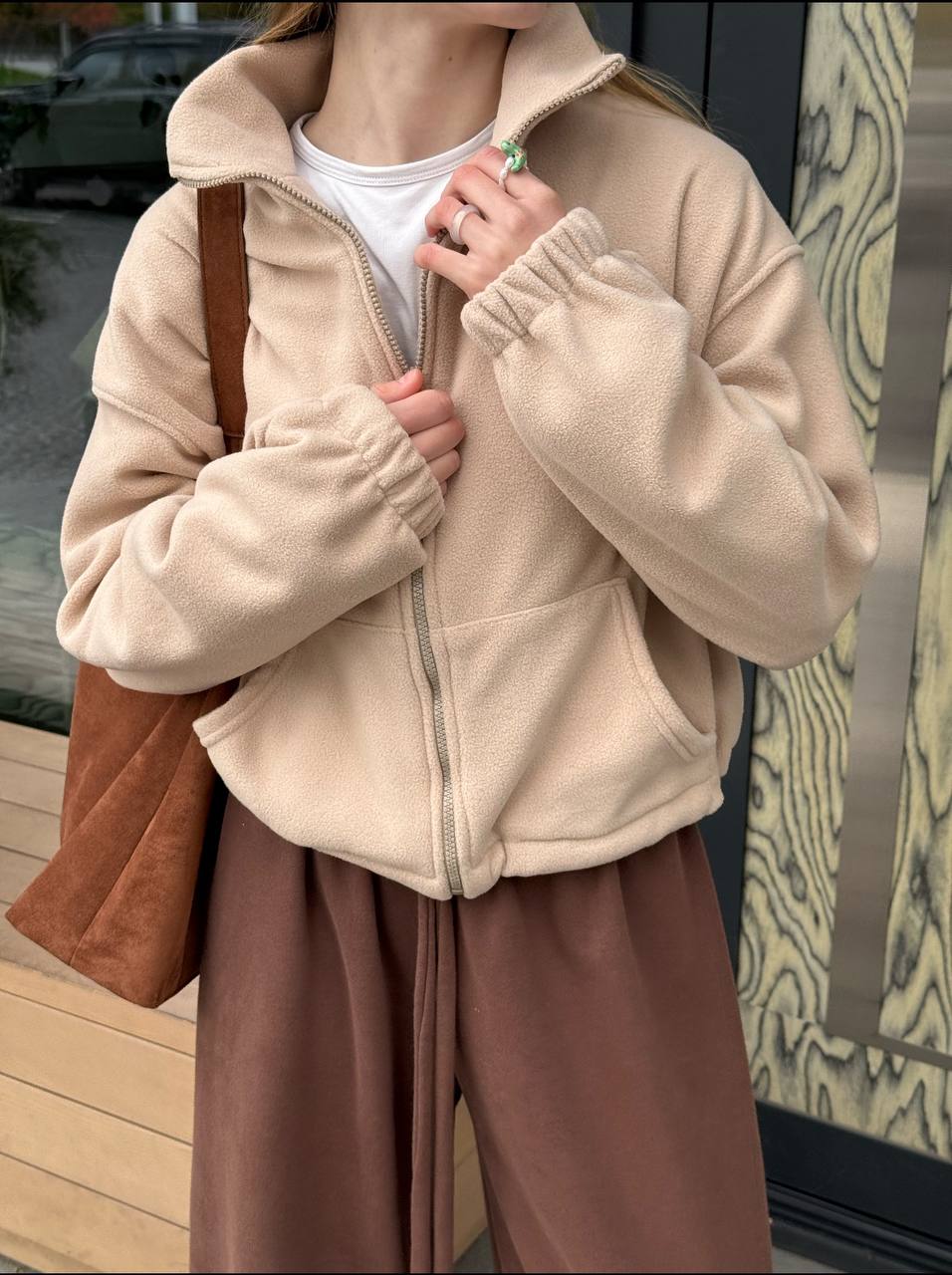 Флісова кофта беж