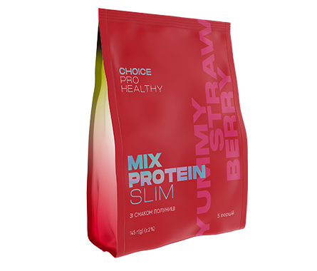 MIX PROTEIN SLIM YUMMУ STRAWBERRY Полуничний низькокалорійний поживний коктейль, 145 г
