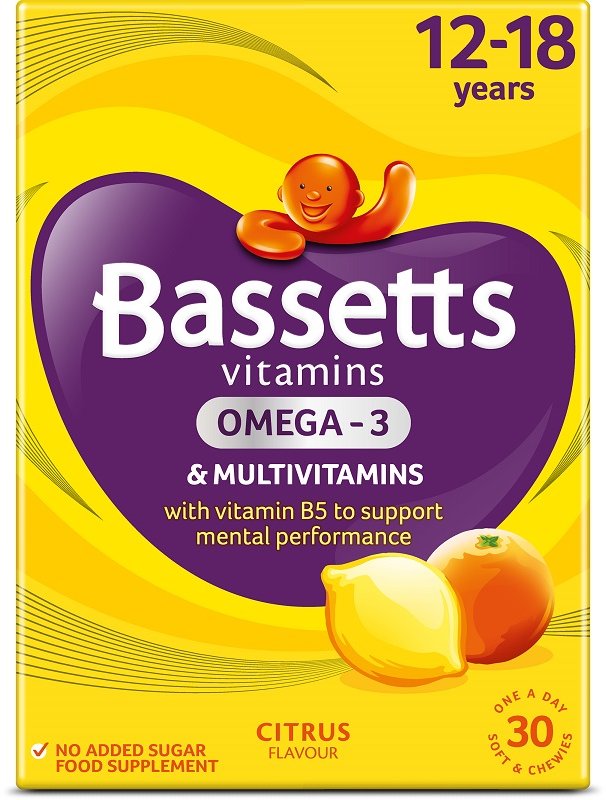 Bassets жувальні вітаміни для підлітків 12-18