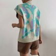 Vintage Jacquard Knit Vest Aesthetic | Casual V-Neck Sweater Vest