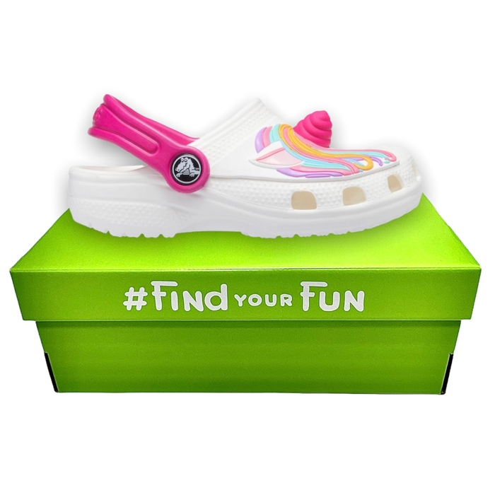 Crocs Kids' Classic I AM Unicorn White  дитячі крокси для дівчаток білі