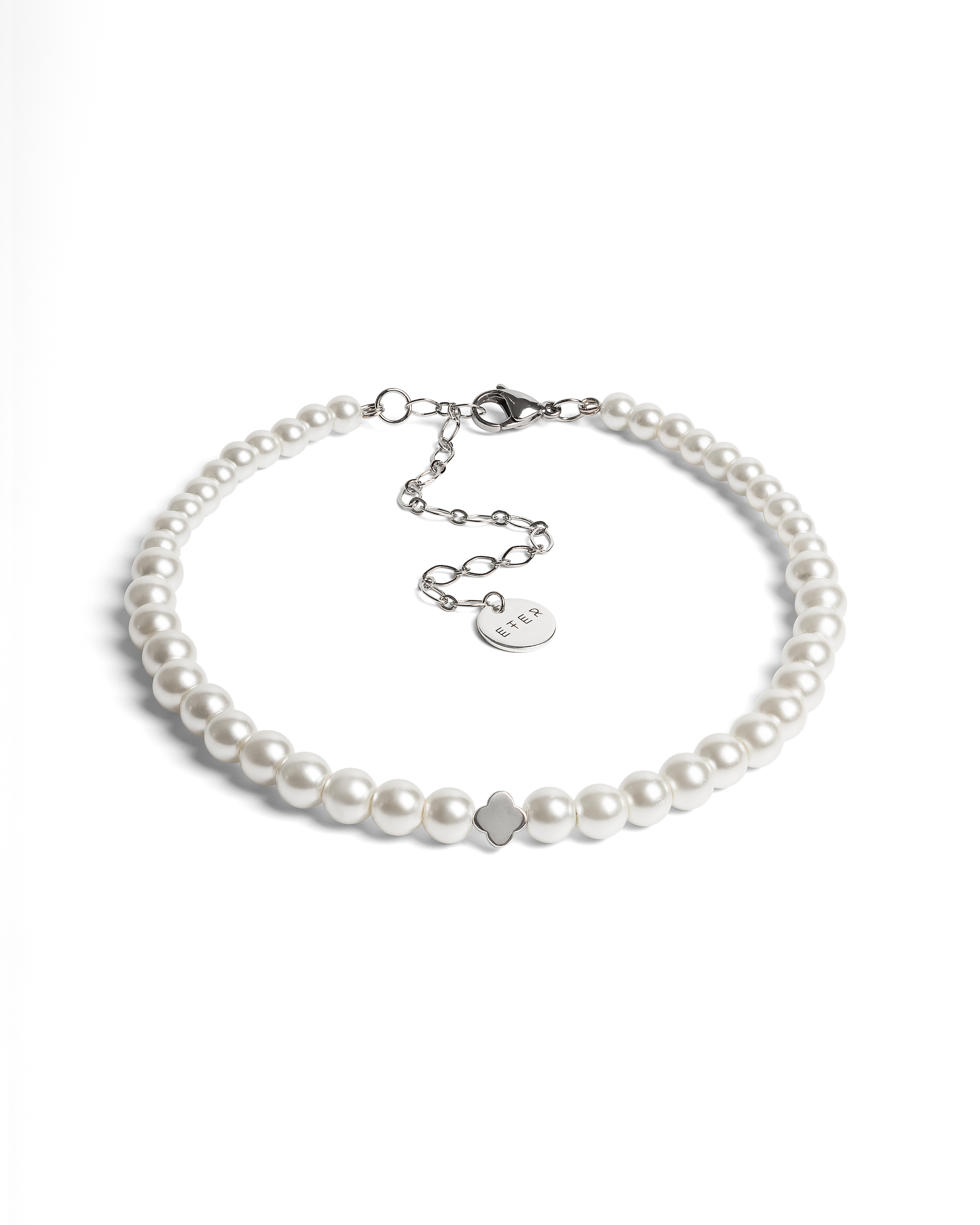 GLASS PEARLS choker silver
