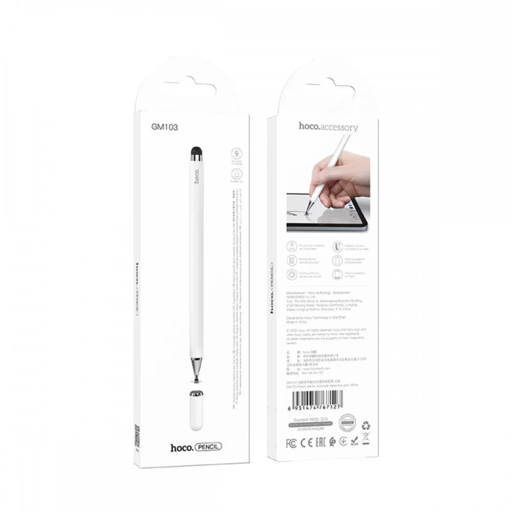 Стилус Hoco GM103 Universal Capacitive Pen - White