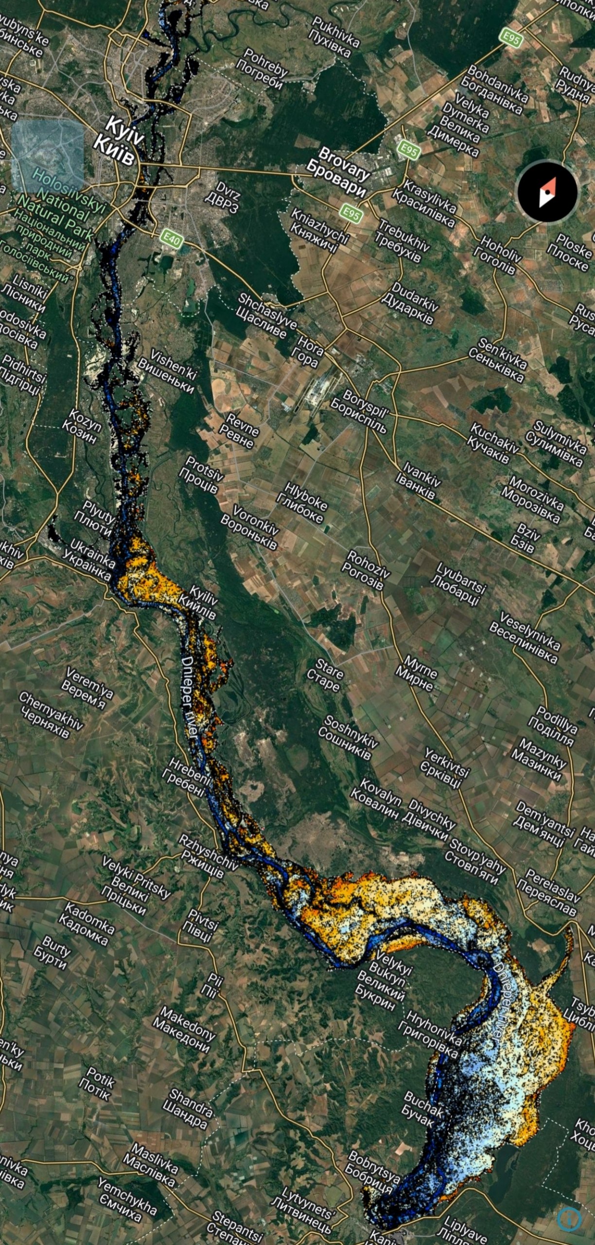 Канівське Водосховище(+озера по Києву)