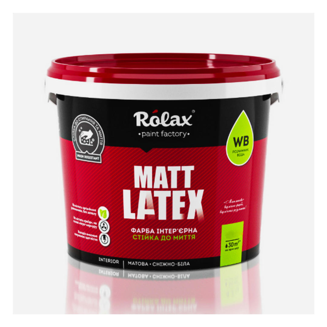 Фарба водоемульсійна Rolax Mattlatex (матова/миюча) 14 кг