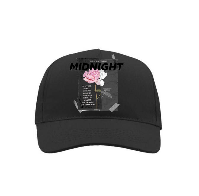 Кепка класична чорна з принтом "ТРОЯНДА 1"