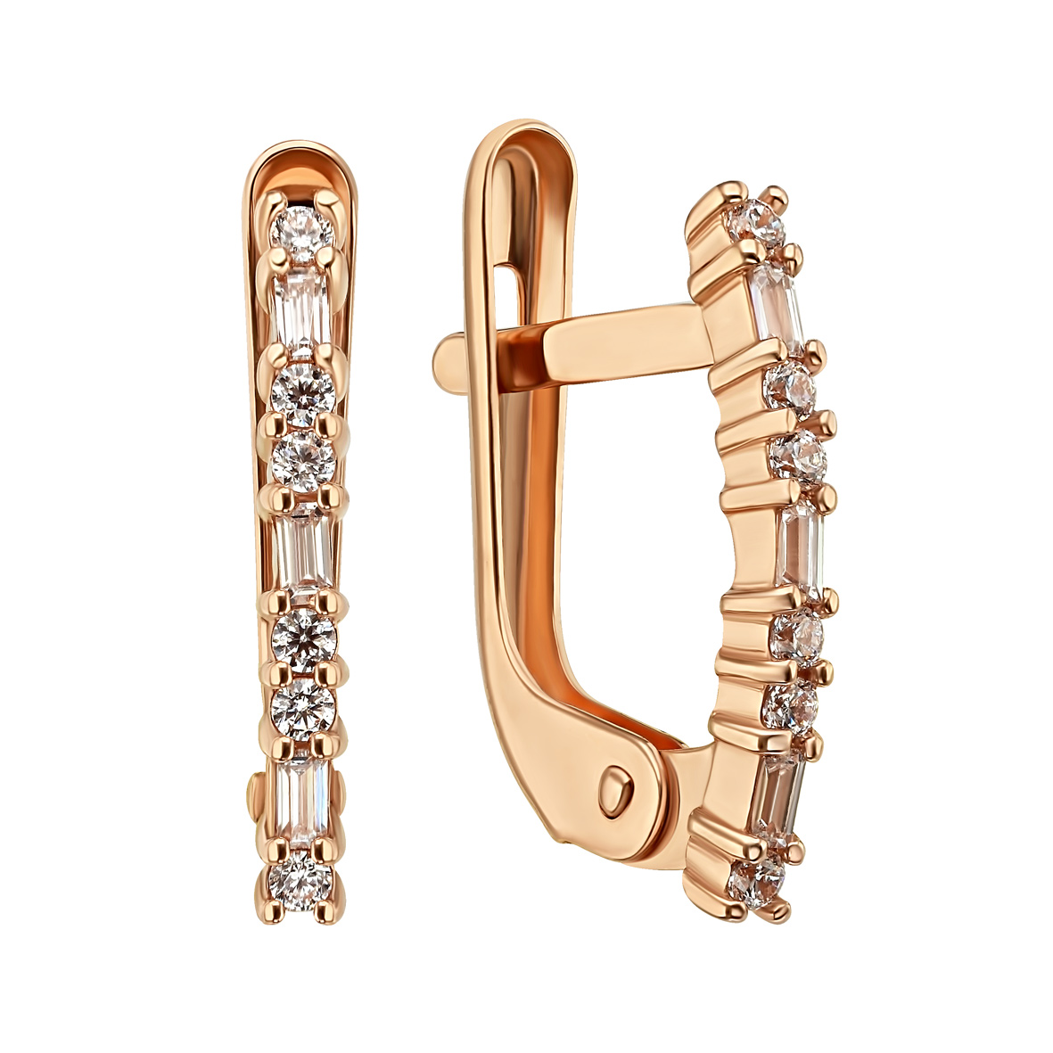 Goldene Creolen mit Zirkonia – 585er Rotgold