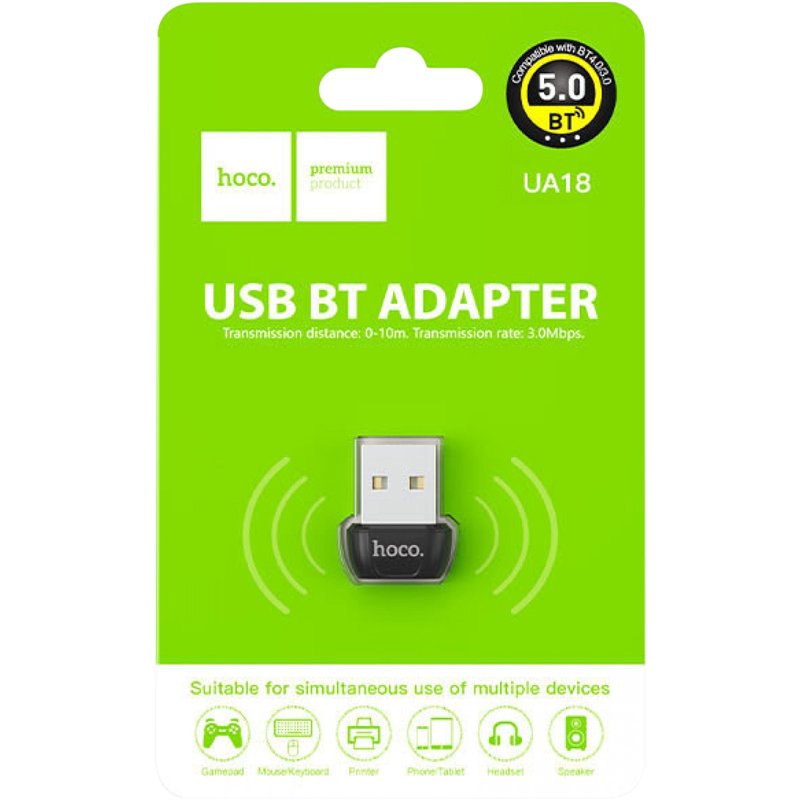 Bluetooth адаптер HOCO UA18 USB Black