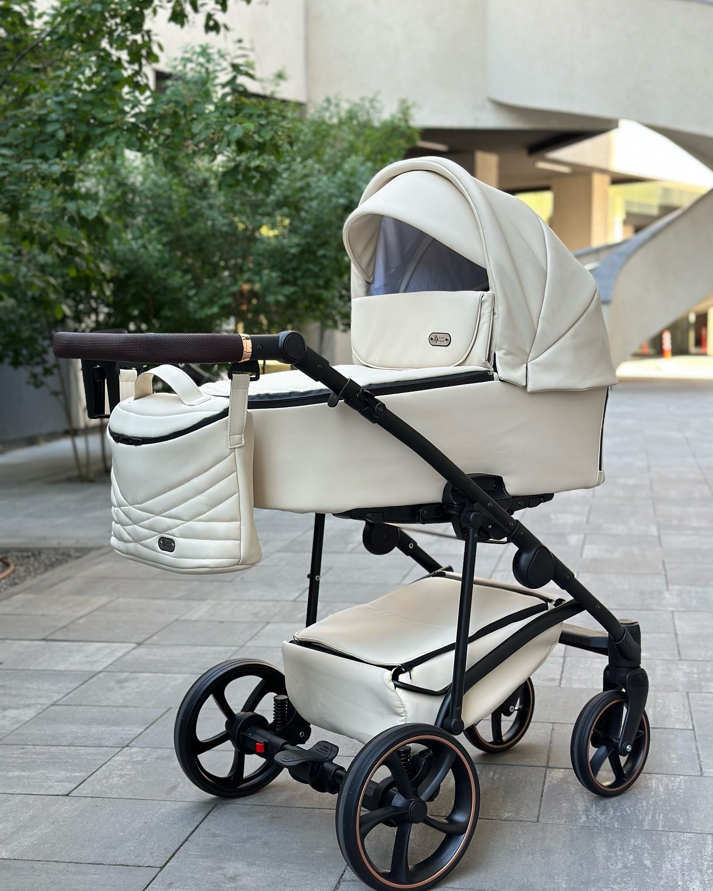 Коляска 2в1 Baby Pram Bailey Premium екошкіра Ivory