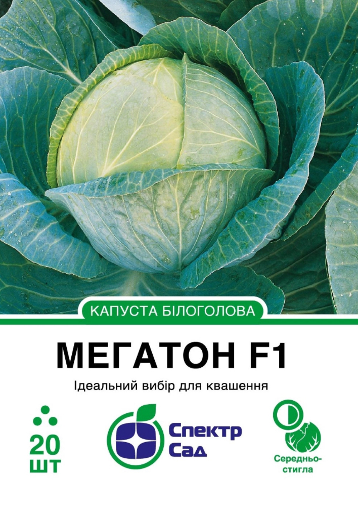 Білоголова капуста Мегатон F1, 20 шт