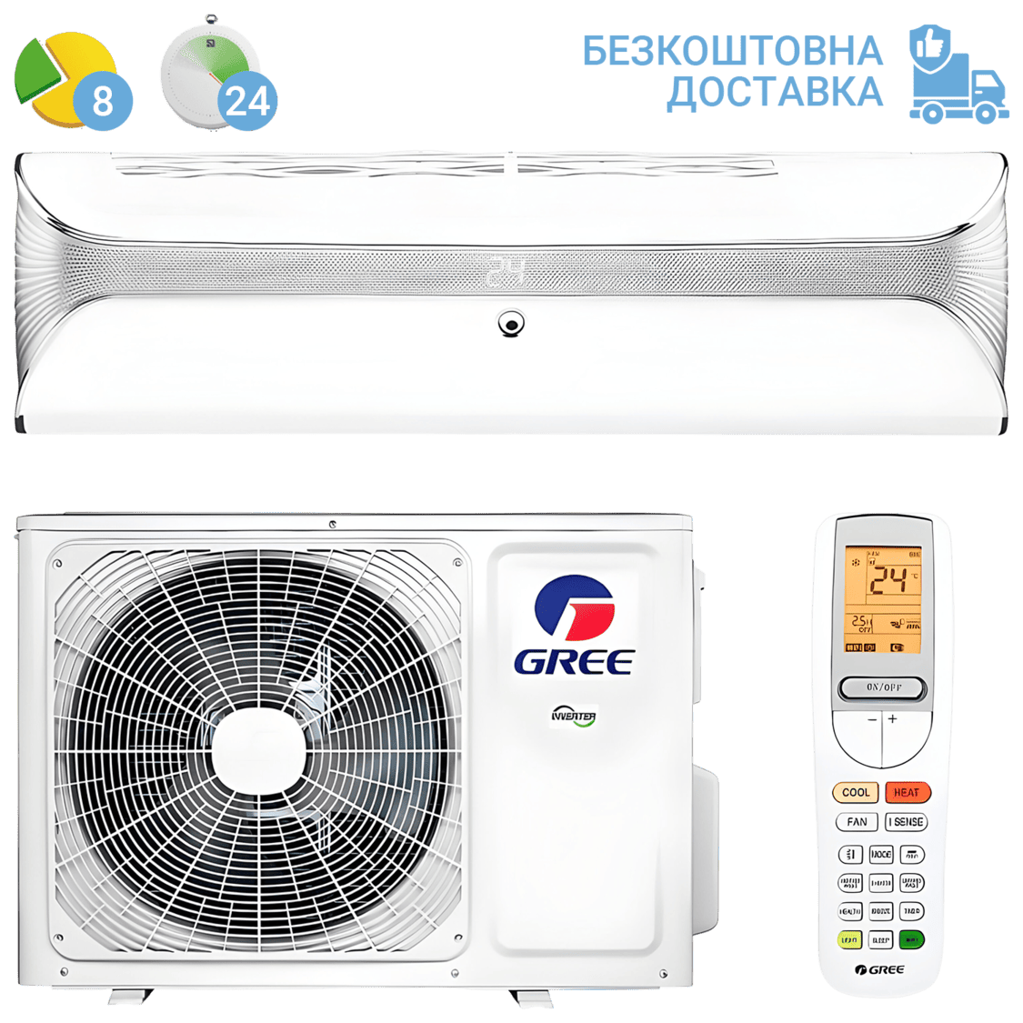 Кондиціонер Gree GWH12AKC-K6DNA1A (з установкою: +3000 грн)