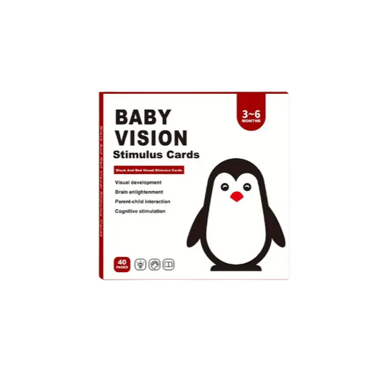 Контрастні картки з кольоровими елементами — стимуляція зору 3–6 місяців