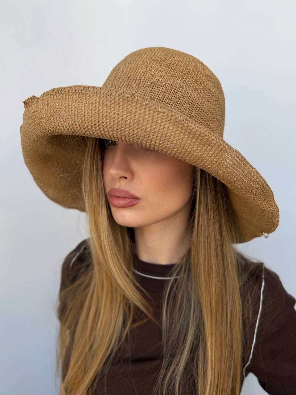 Панама "Пірсинг" темно-бежева