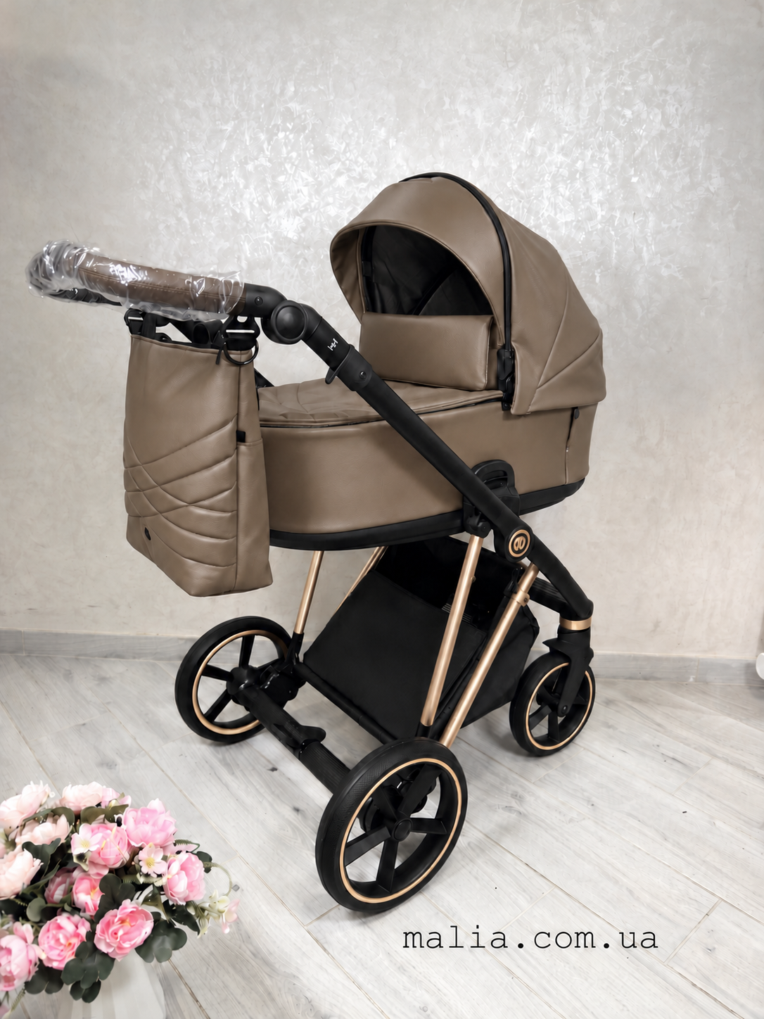 Коляска 2 в 1 Roan Ivi Camel ECO Rose Gold 2.0