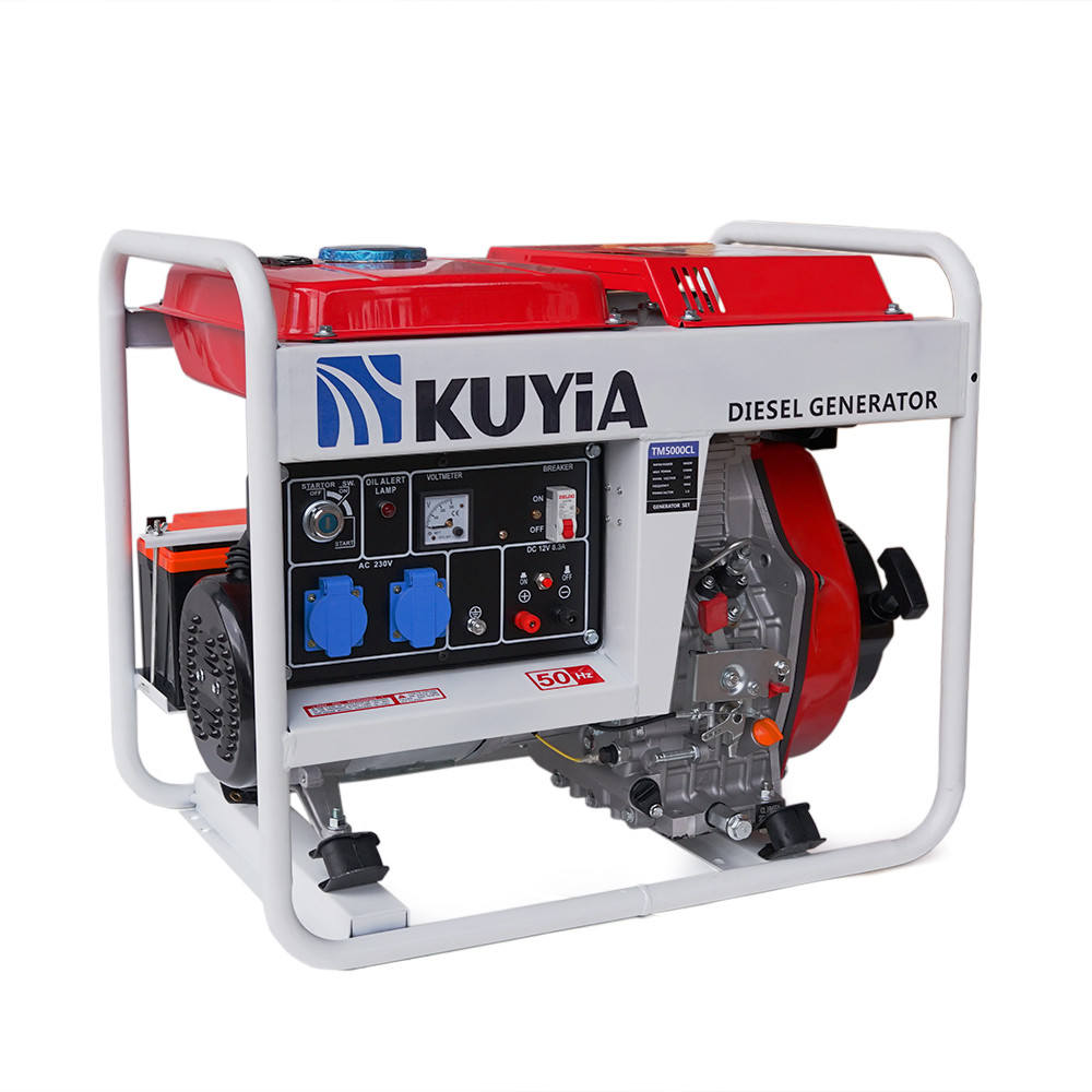 Генератор дизельний Kuyia TM5000C л, однофазний, 110-240V, 50Hz, 4,5-5кВт, об'єм 12,5л