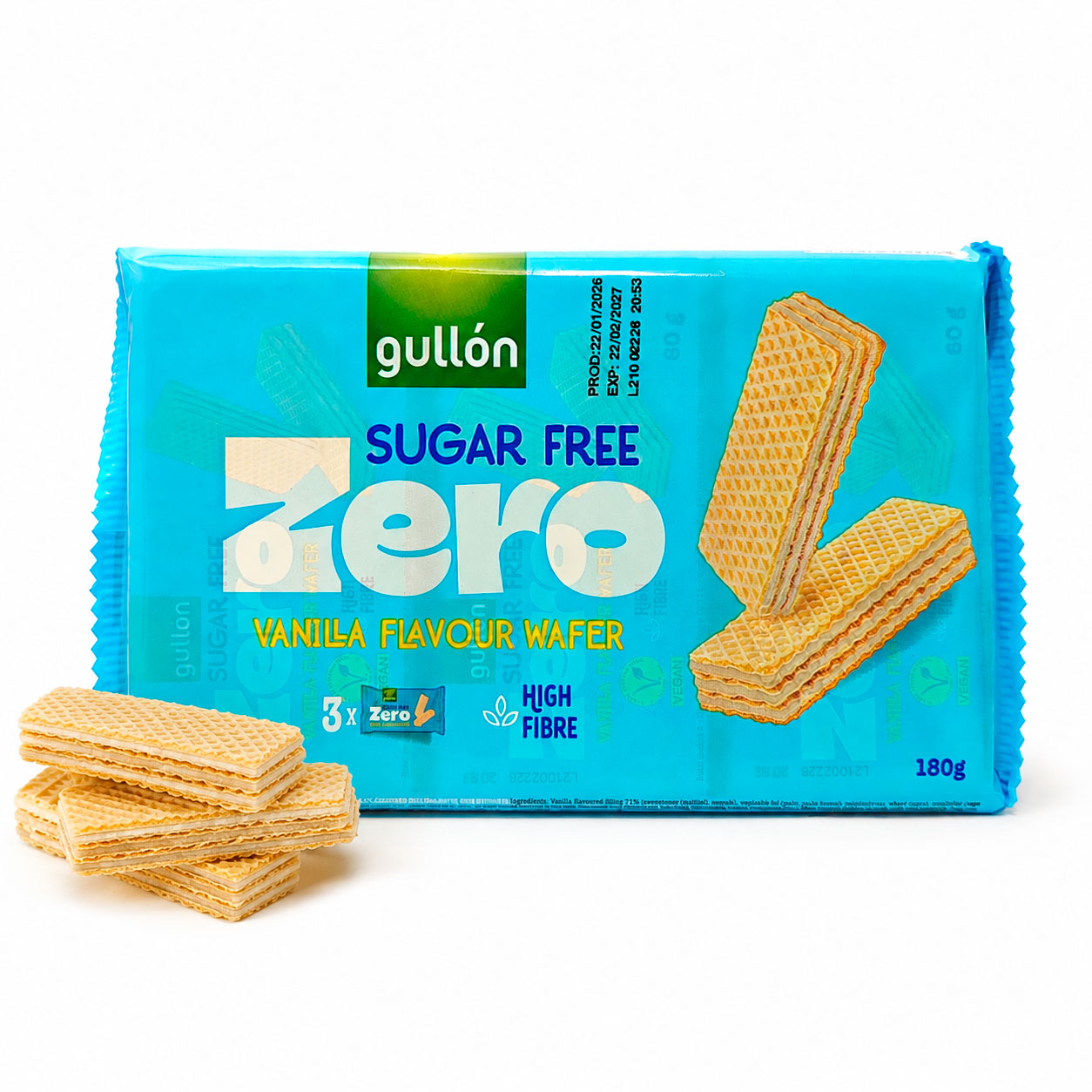 Вафлі без цукру Gullon Diet Nature ваніль 180 г