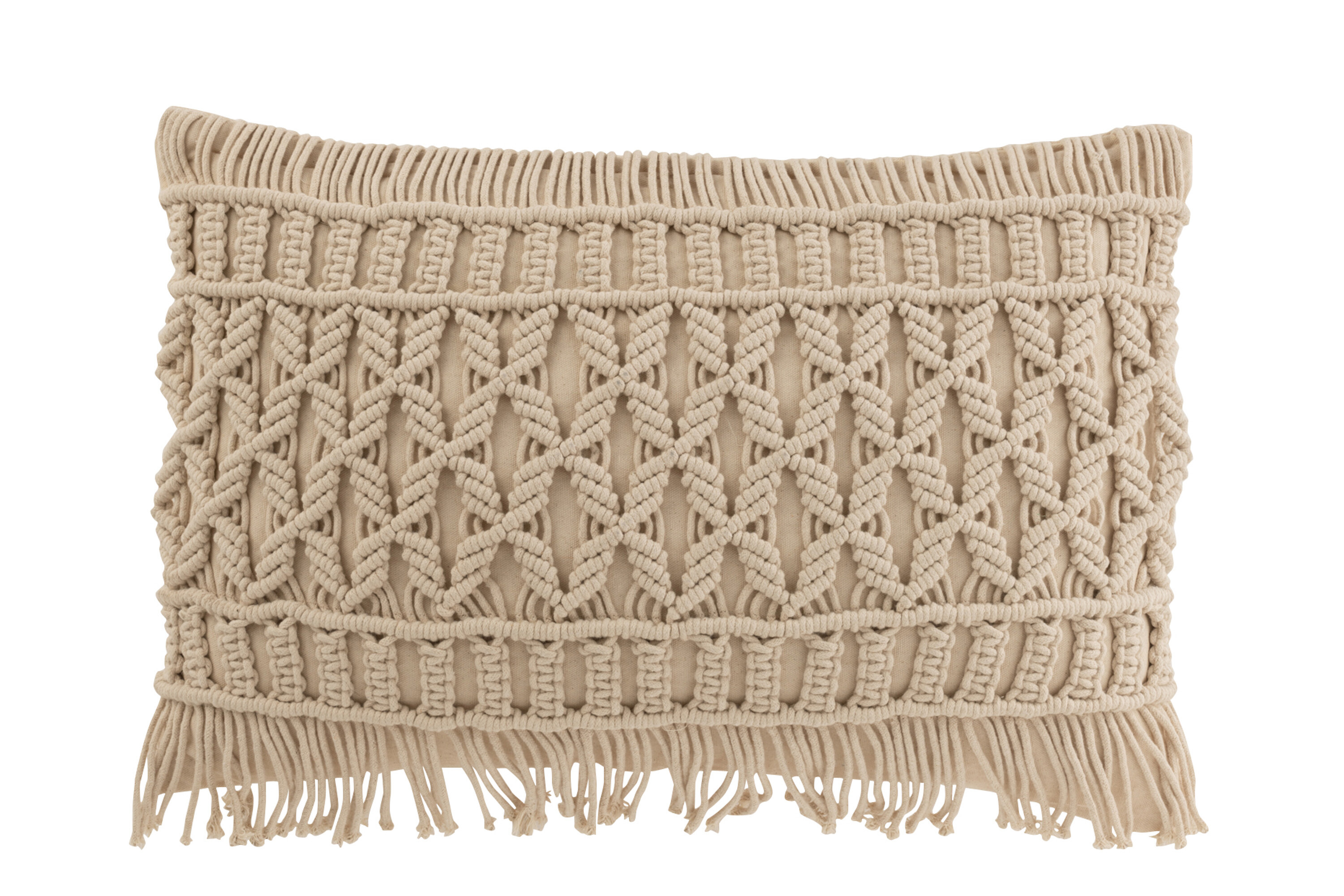 J-LINE Подушка декоративна Cosy Rectangle Cotton Beige