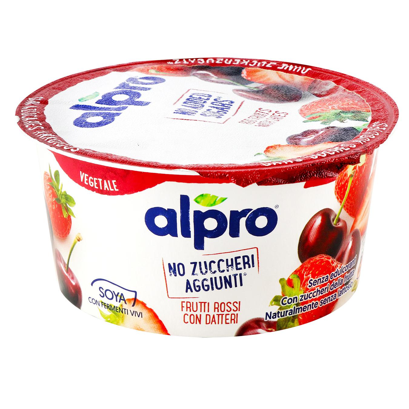 Йогурт соєвий червоні фрукти з фініками без доданого цукру Alpro 135г