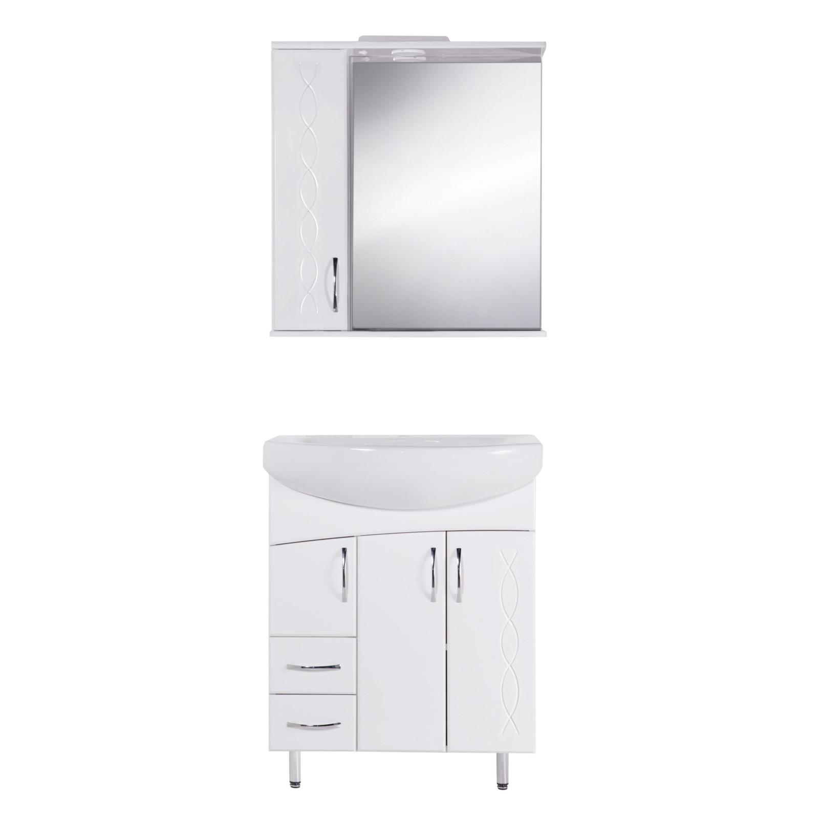 Тумба під умивальник Юджин Лотос 70 Д3Ш2 біла