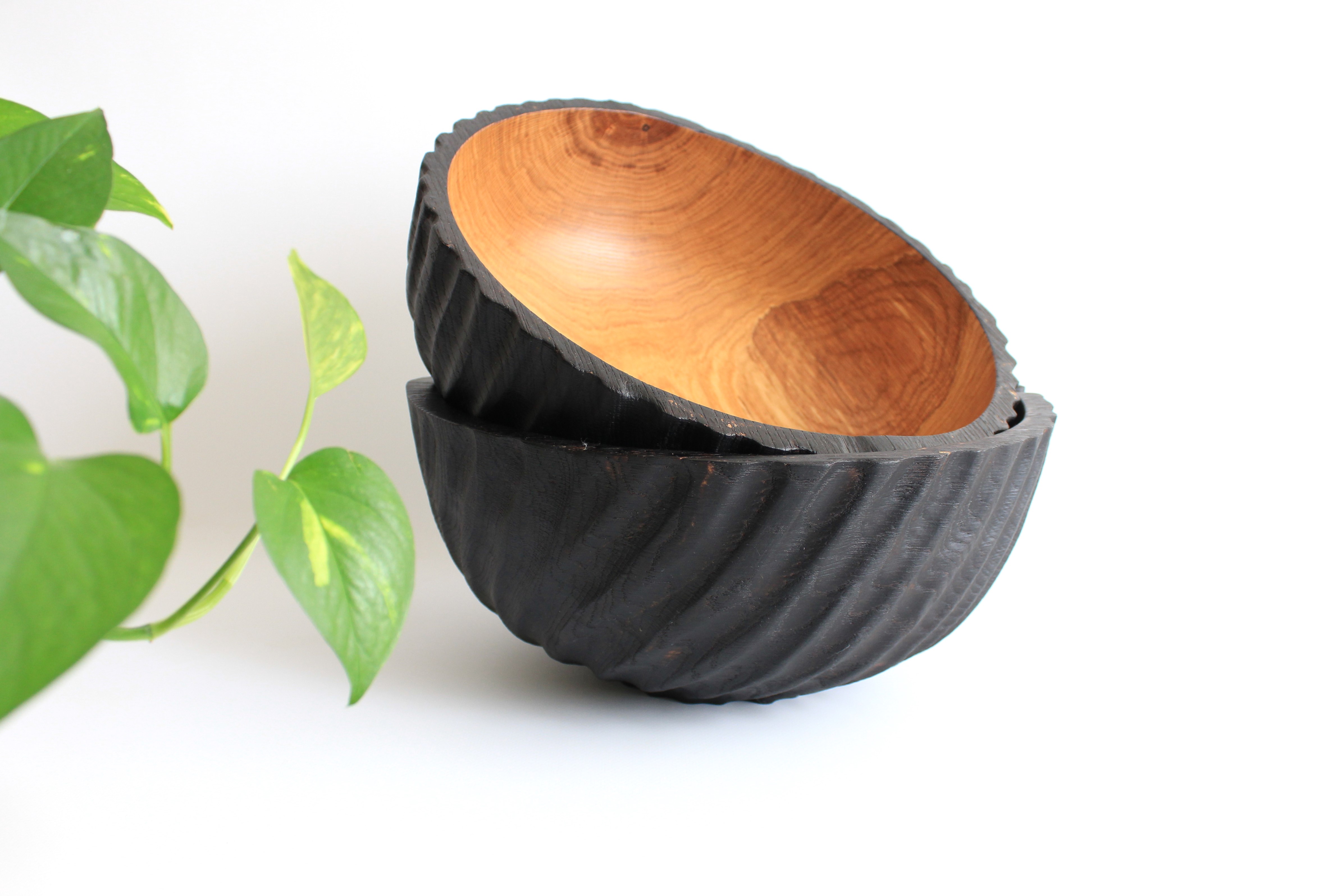 Large bowl for fruit or salad, wooden centerpiece bowl handmade
