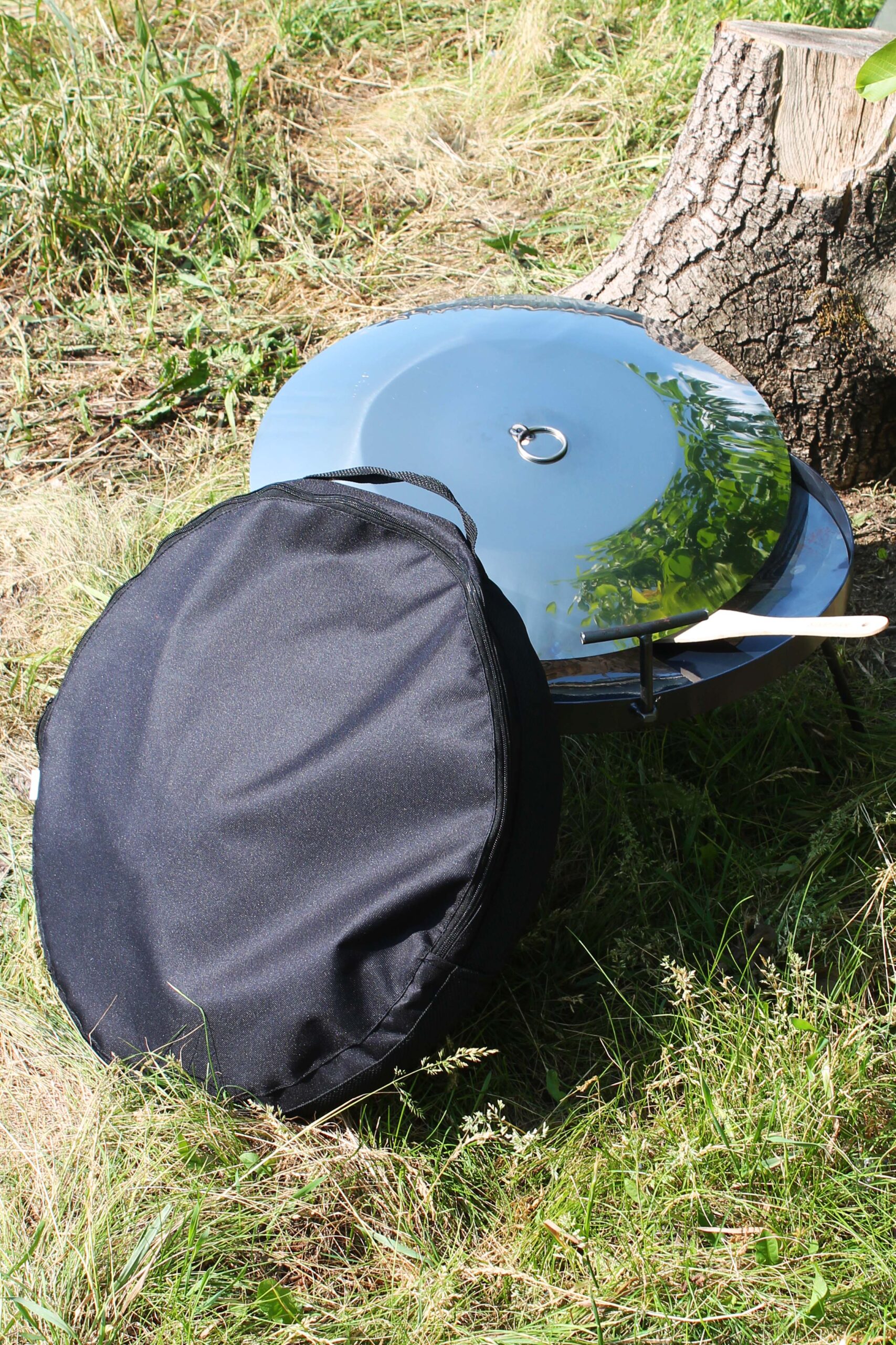 Сковорода з диску 50 см з кришкою з нержавійки та чохлом