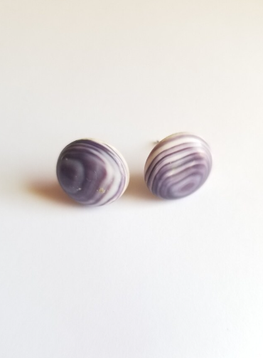 Large Round Wampum Stud Earrings