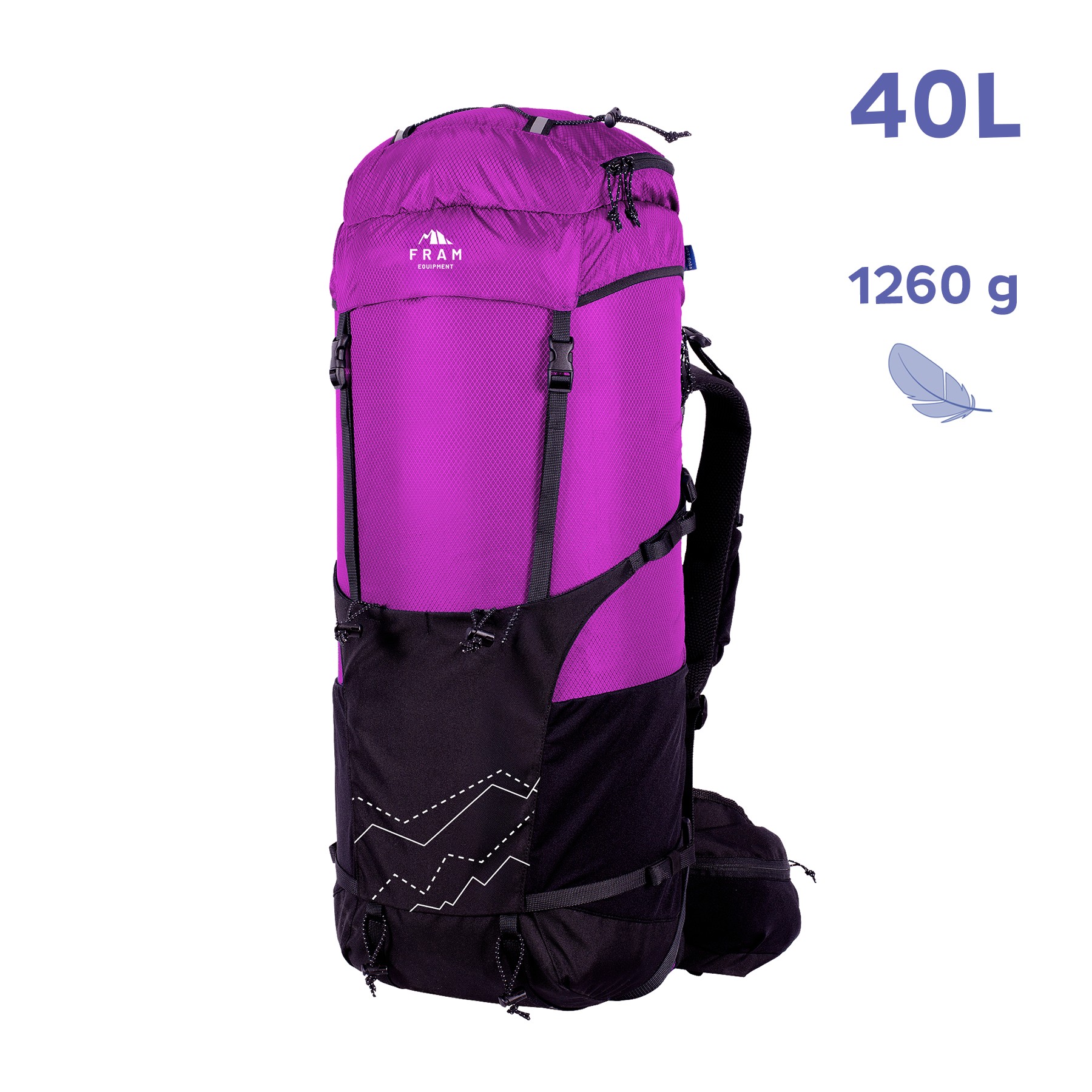 Ультралегкий каркасний рюкзак Tempo 40L lady