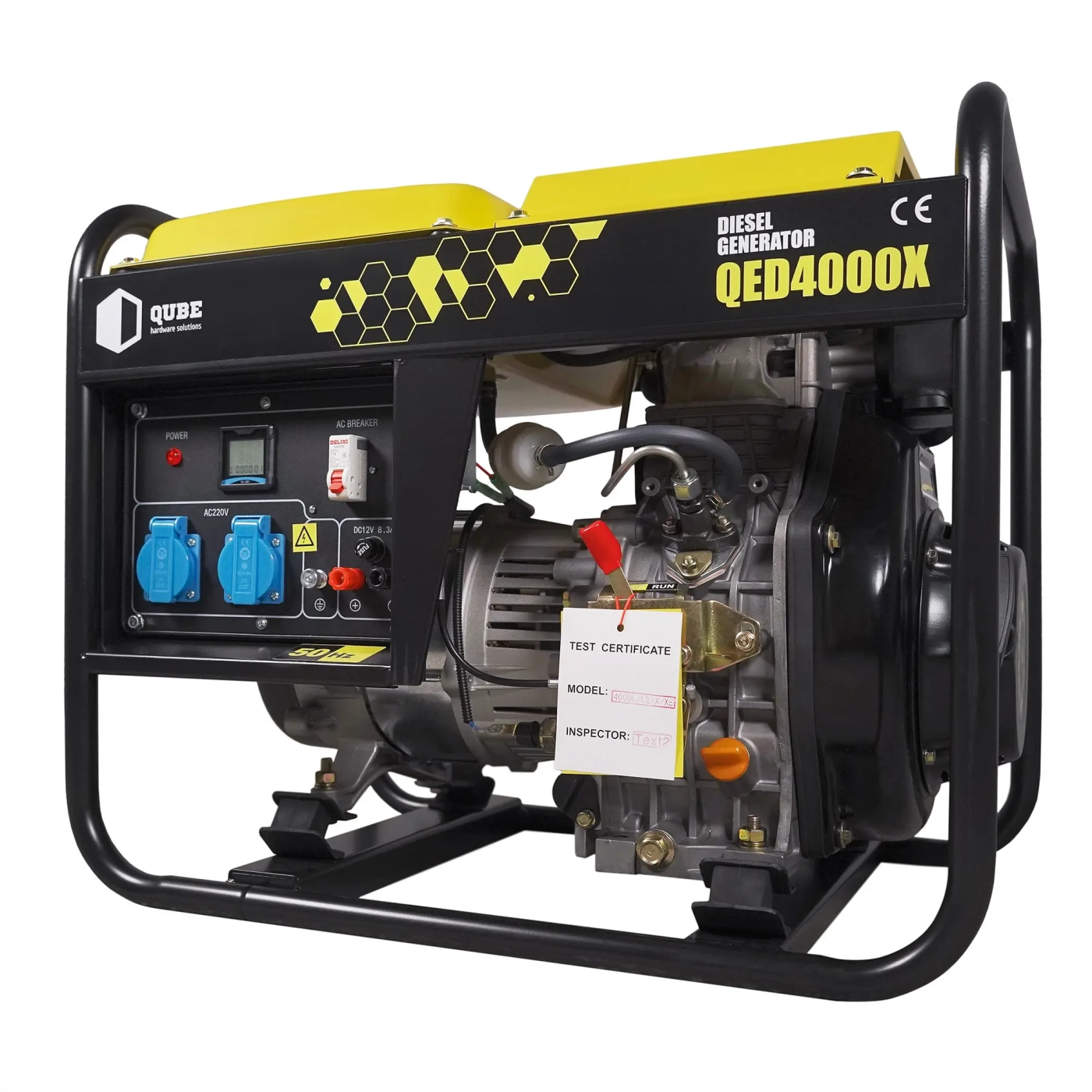 Генератор дизельний Qube QED4000X 2.6кВт/3.0кВт, 230V, 50 Hz, 12 л, 1 фаза