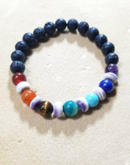 7 Chakra Wampum Stretch Bracelet