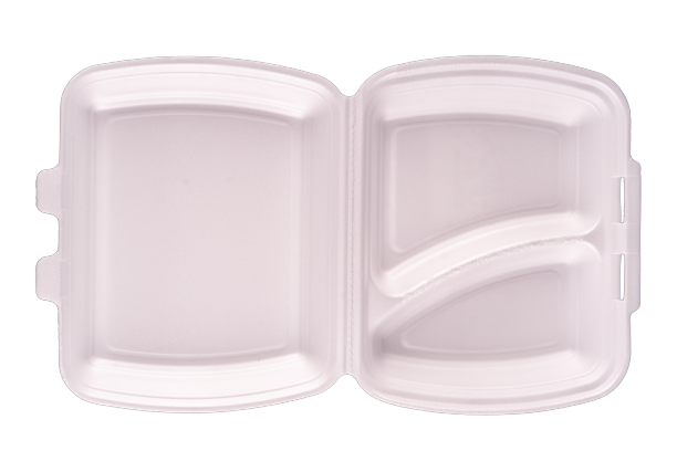 Ланч-бокс МВ-2 з полістиролу Білий, 250х210х70мм, упаковка 150 шт