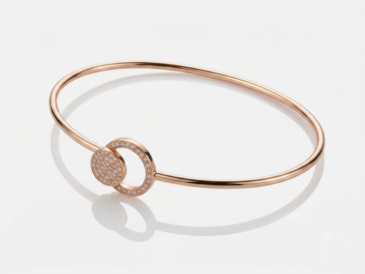 Luna – Armreif aus 585er Gold mit Zirkonia