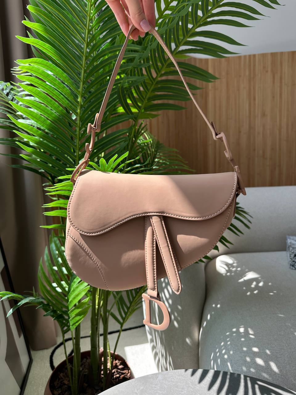 Christian Dior Ultra Matte Calfskin Saddle Bag Beige