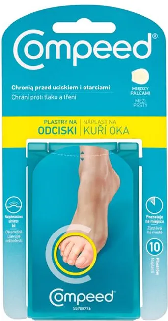 Compeed пластир від мозолів та пухирів між пальцями 10шт.
