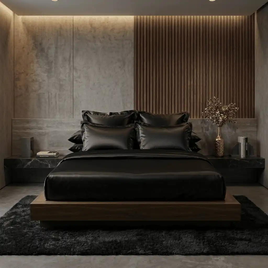 Постільна білизна з сатину, колір Black