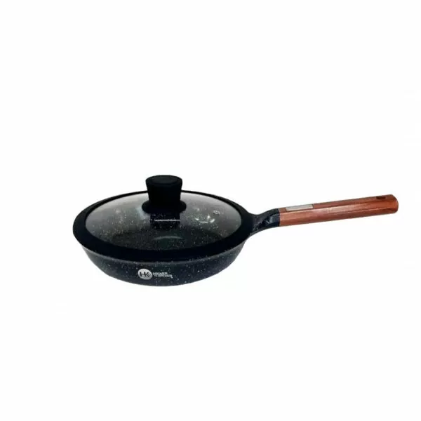 Сковорідка з кришкою 24 см гранітним покриттям Higher Kitchen НК-318