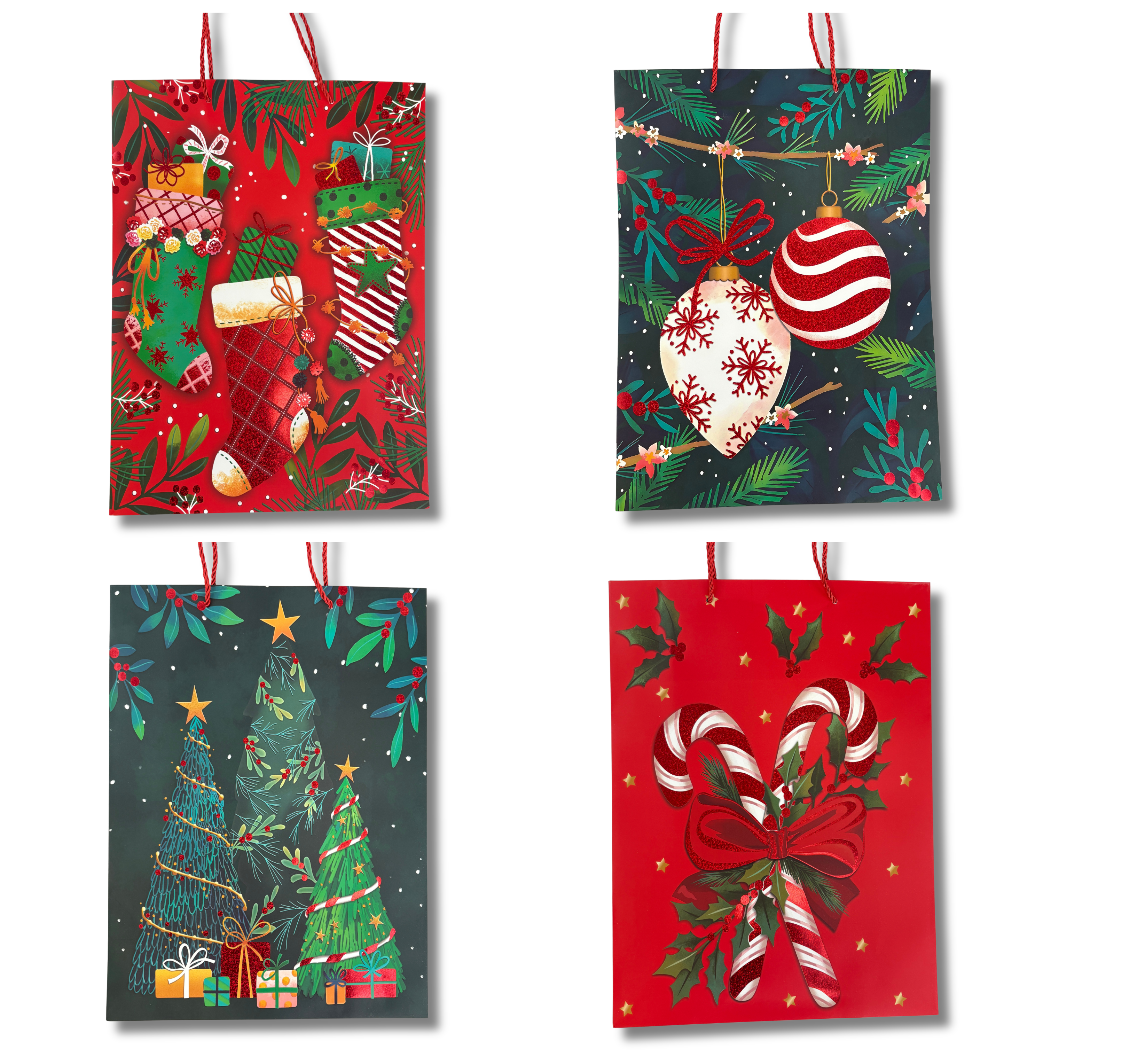 Набір новорічних пакетів 5 шт, 31×42×12 см