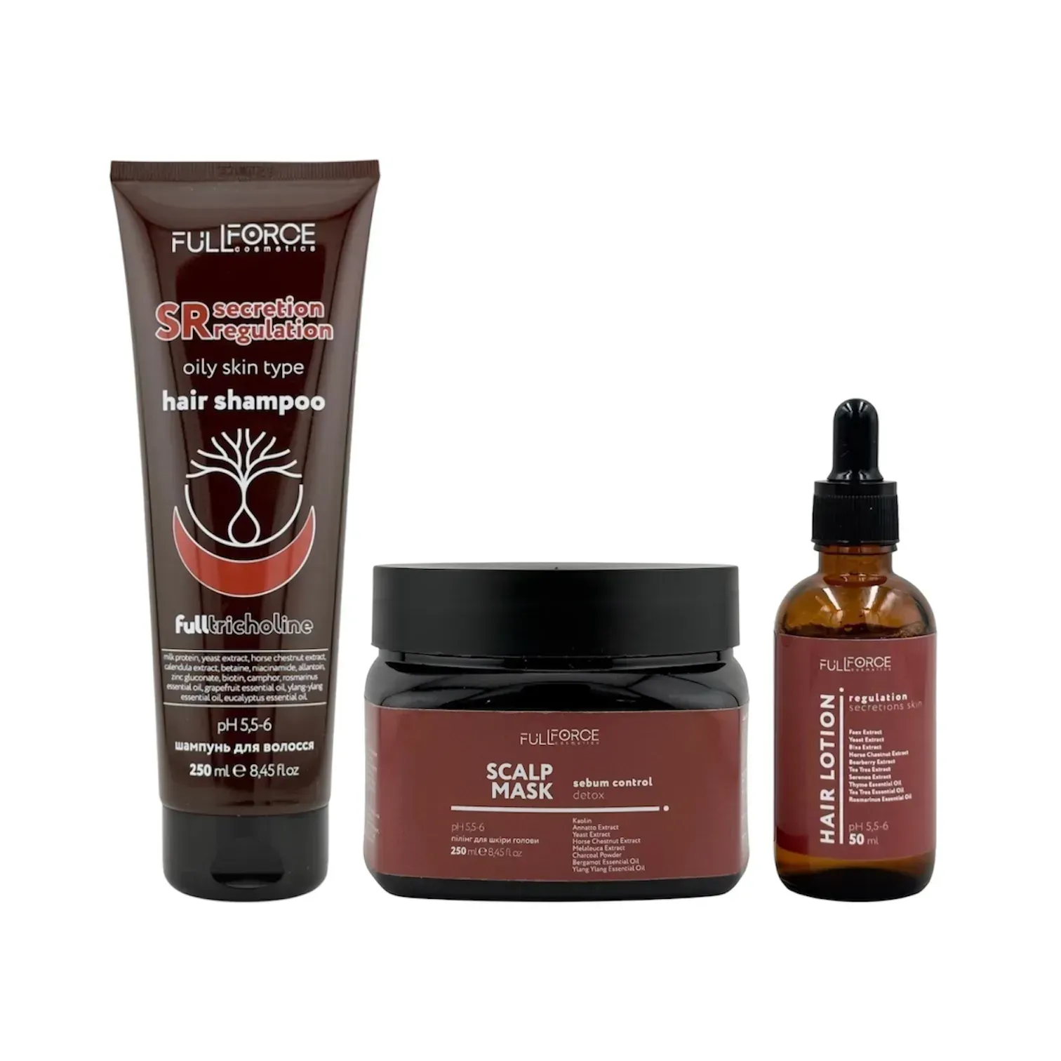 Набір при надмірній жирності волосся та шкіри голови TRICHOLOGICAL SET FOR EXCESSIVE OILINESS OF THE SCALP, 600 ml